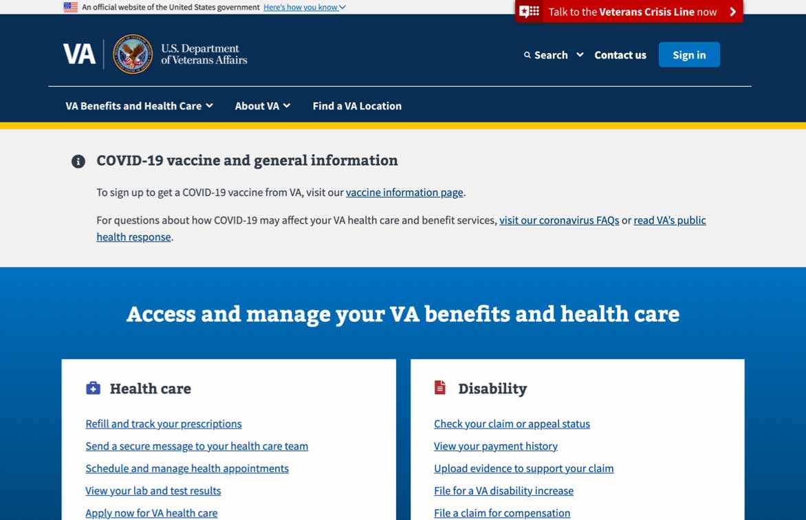 VA.gov website